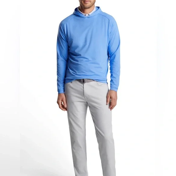Peter Millar Crown Sport Pine Performance Hoodie Pullover Blue XXL NWT - Picture 2 of 9